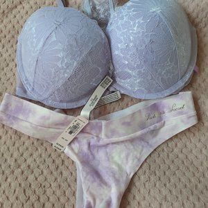 SALE!! Brand New PINK Victoria's Secret Bra 32DD & Thong Panties-XS